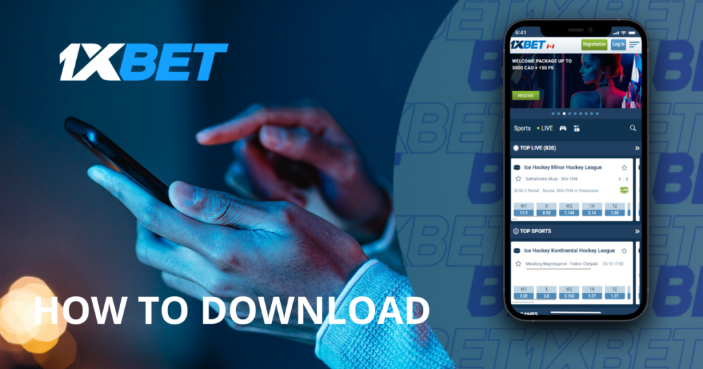 how to download 1xbet app on smartphone with betting interface displayed